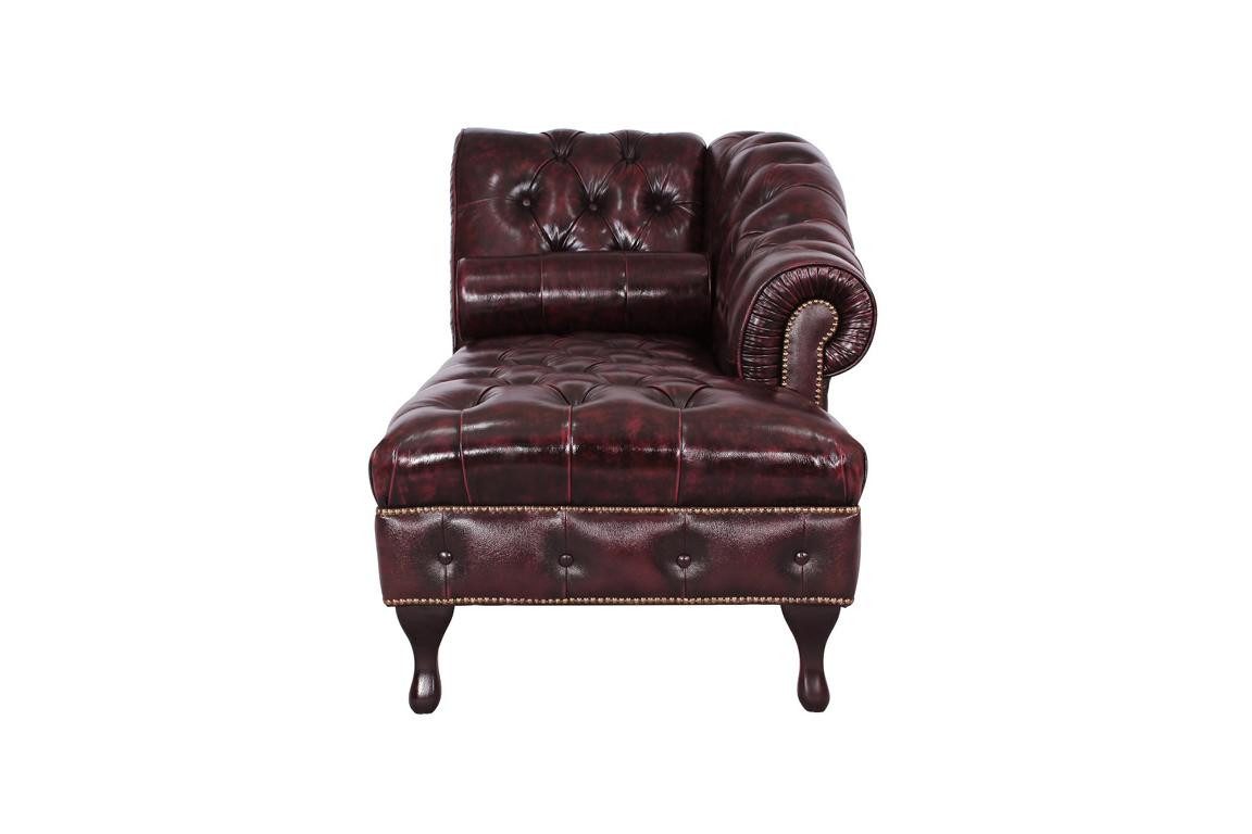 Salottini Chaiselongue Edle Chesterfield Liege Leder Sofa Dustin Chaiselongue, 1 Teile, Vollleder