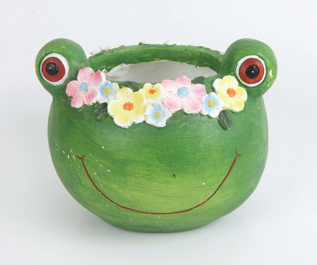 Gartenfigur TrendLine Pflanztopf Polyresin Frosch 18 x 17 x 21