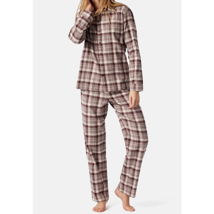 Schiesser Pyjama Sleep + Lounge Organic Cotton (Set 2 tlg) Schlafanzug Langarm - Baumwolle -