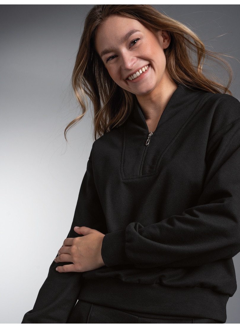 Trigema Sweatshirt TRIGEMA Sweatshirt mit modischem Reißverschluss