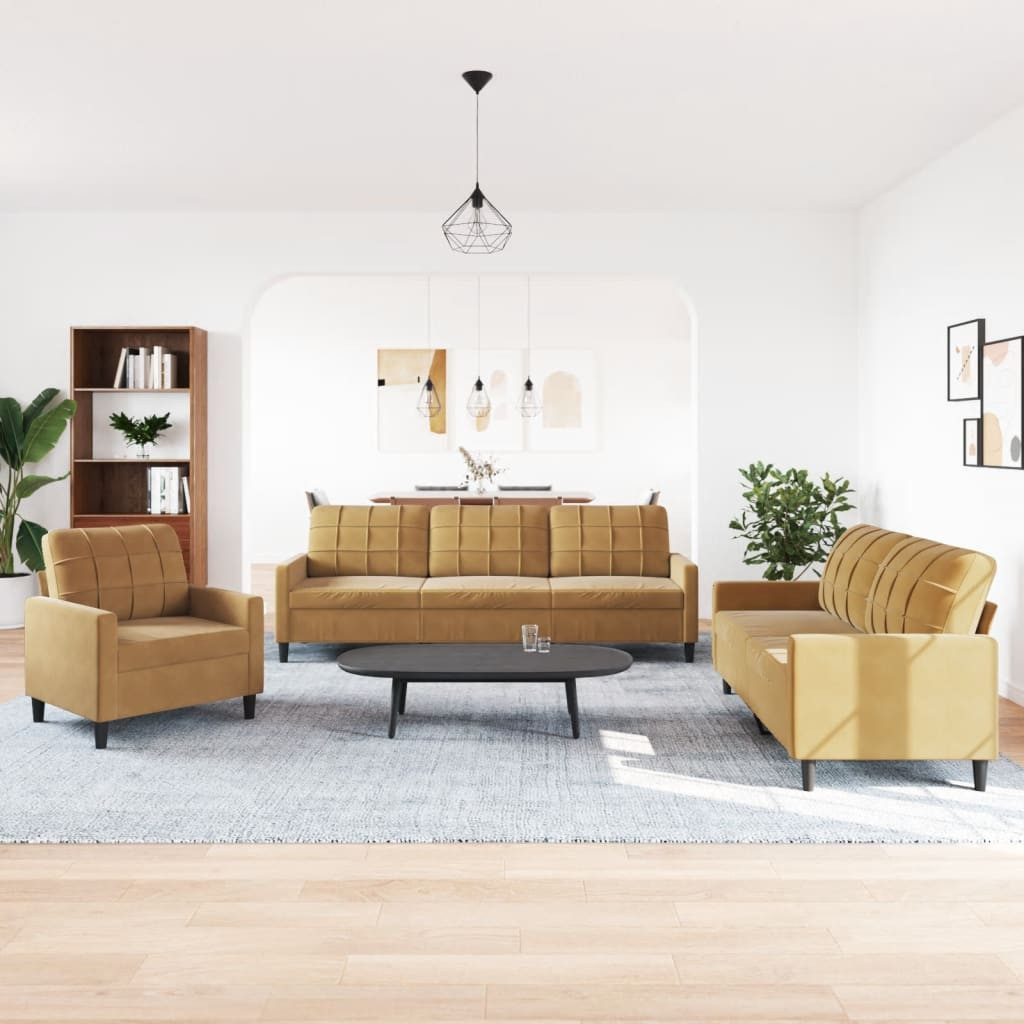 vidaXL Sofa 3-tlg. Sofagarnitur mit Kissen günstig online kaufen