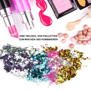 Daisred Make-up Palette Glitter, 12 Farben Festival Glitzer Gesicht, Schminke Make-up Zubehör, set