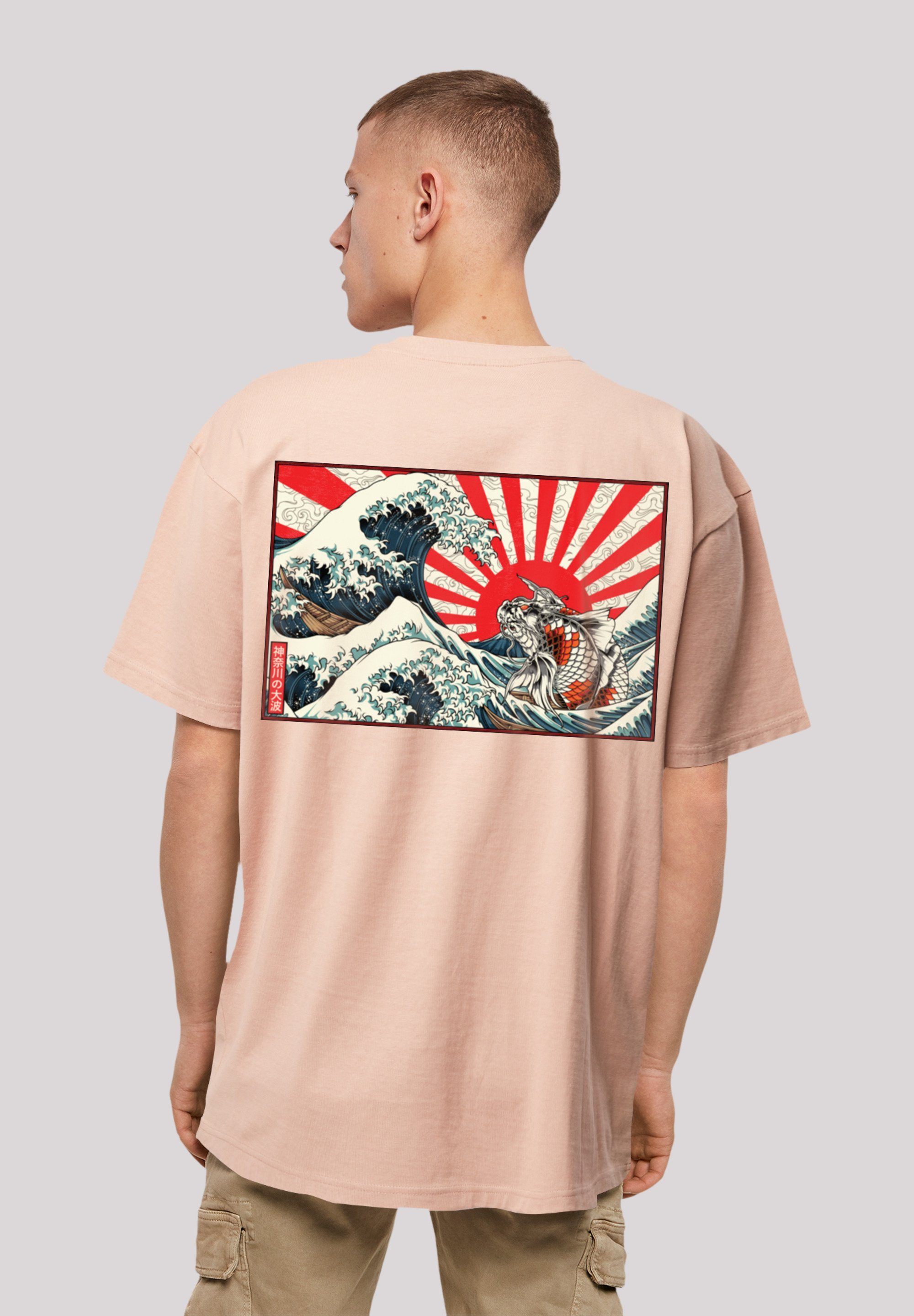 F4NT4STIC T-Shirt Kanagawa Japan Print Welle amber