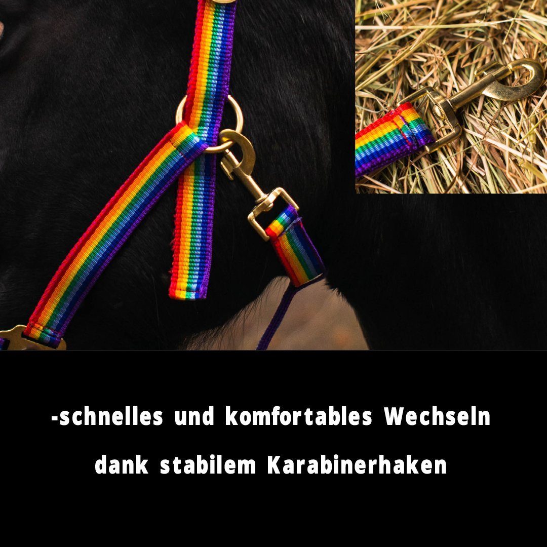 Pferdelinis Halfter Halfter für Pferde 2-Fach verstellbar an Kinnriemen und Genickstück, zweifach verstellbar