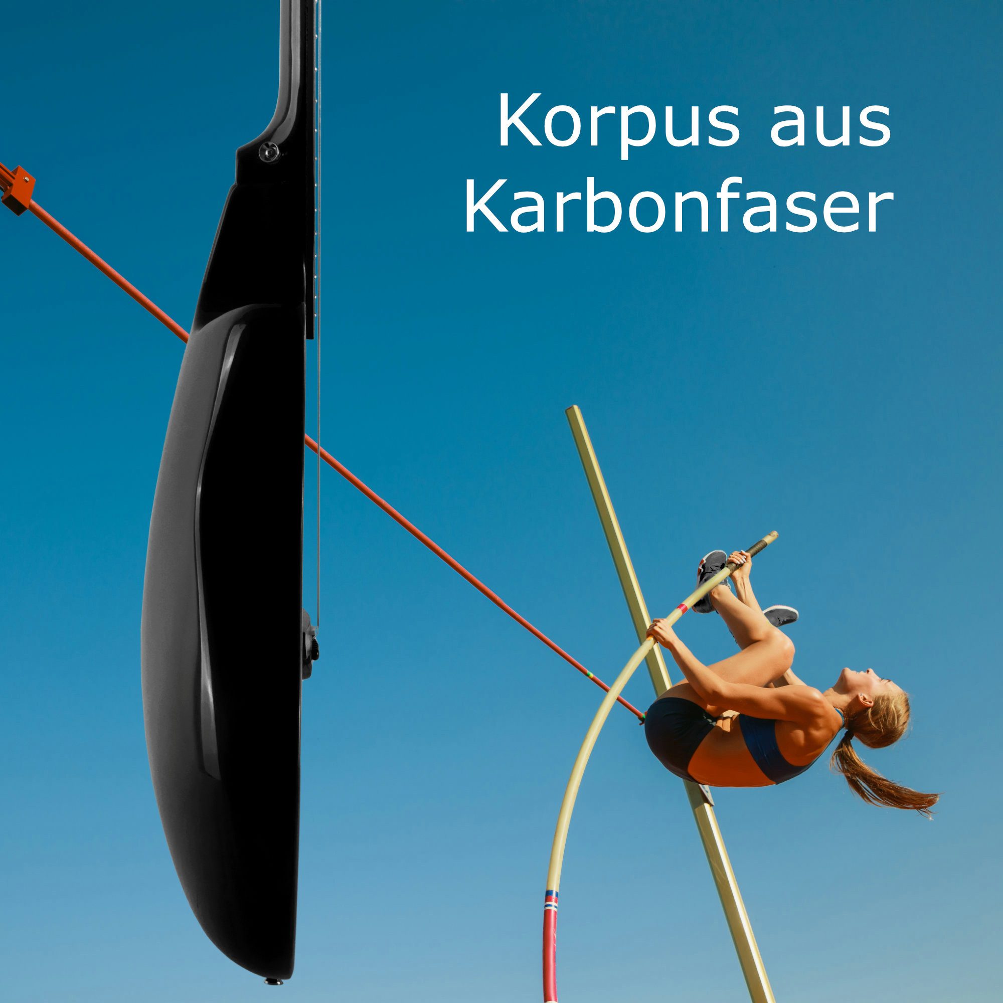 Classic Cantabile Westerngitarre CS-100 Westerngitarre - Akustikgitarre aus Carbonfaser, Korpusform: Roundback mit Cutaway