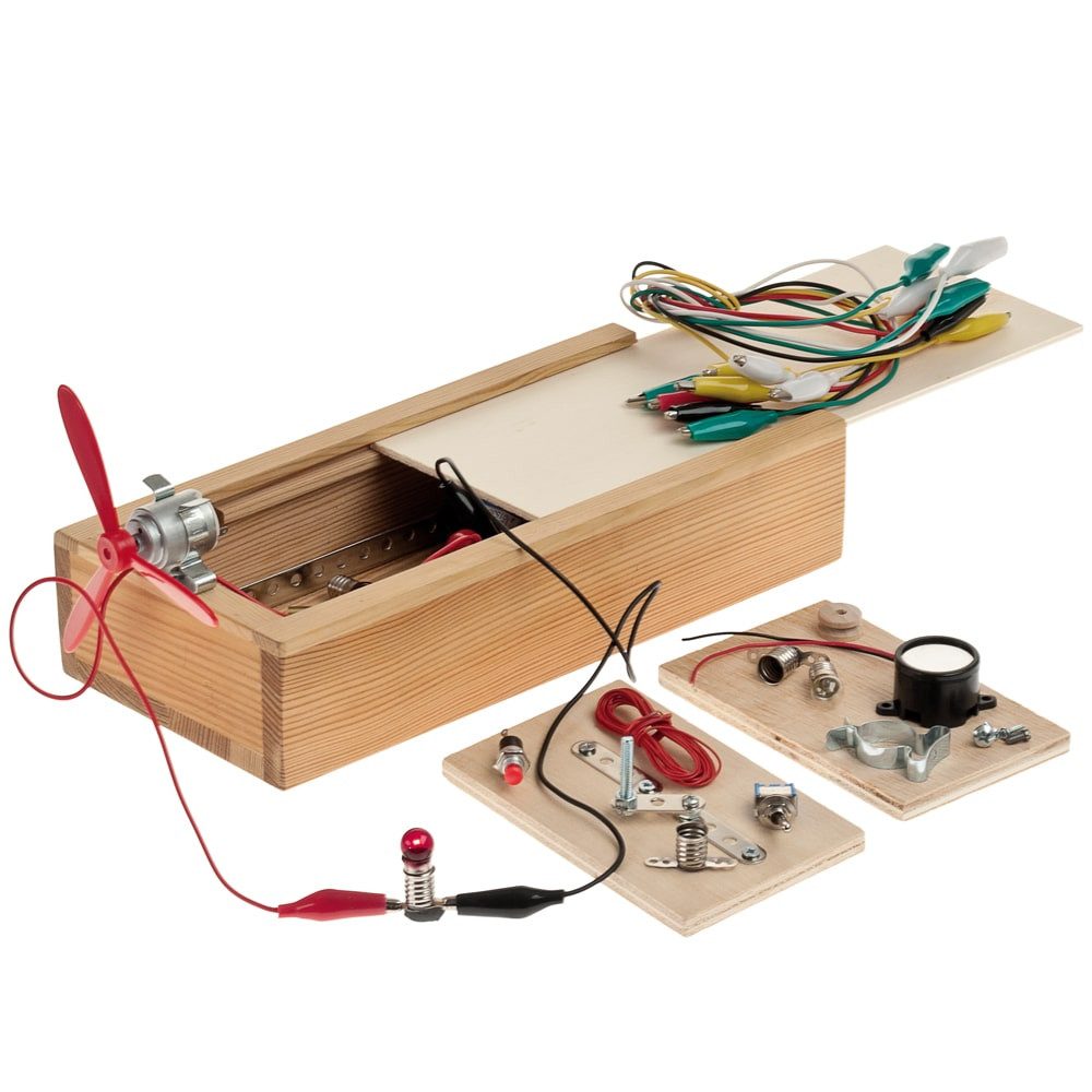 matches21 HOME & HOBBY Elektro-Baukasten Holz Bausatz 9 J. Holzbaukasten