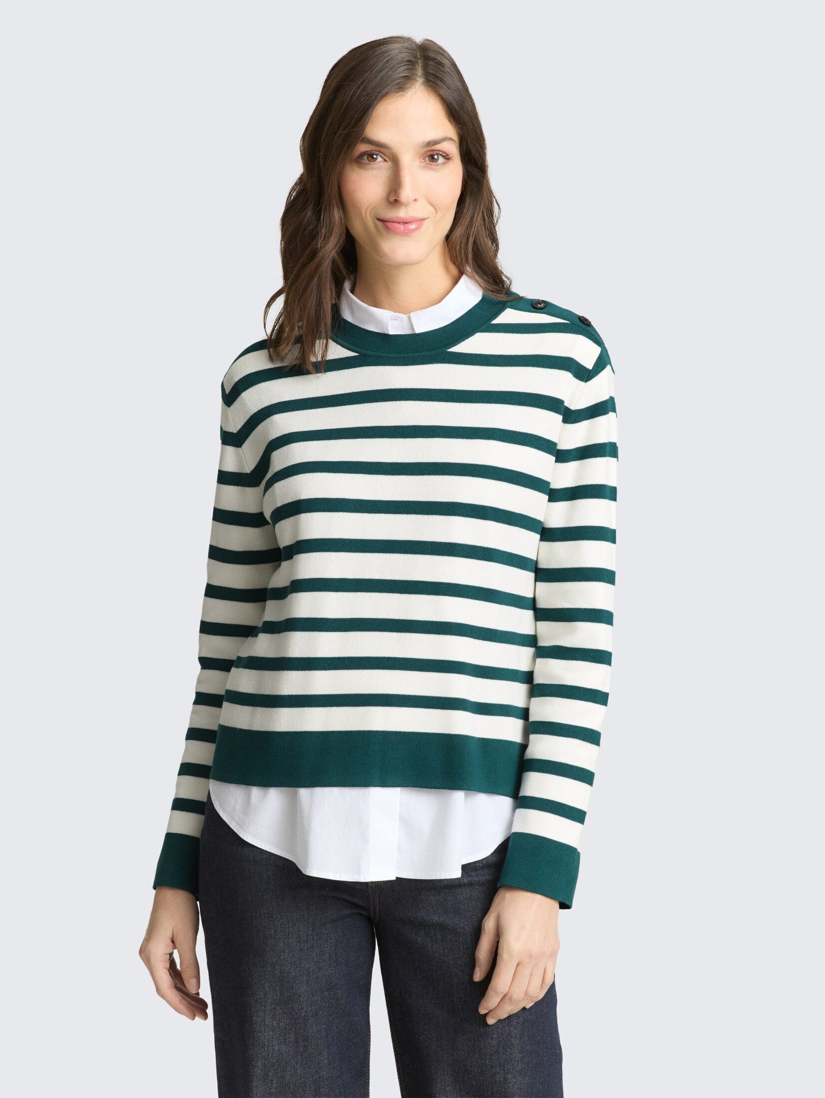 TOM TAILOR Strickpullover Pullover & Strickjacken Strickpullover mit Streifenmuster