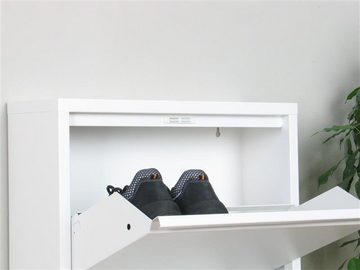 ebuy24 Schuhschrank Pisa Schuhschrank mit 4 Klappen/ Türen in Metall w
