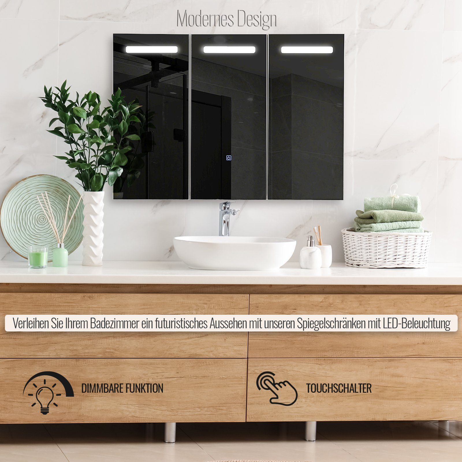 Aquamarin Spiegelschrank Aquamarin® Spiegelschrank mit LED günstig online kaufen