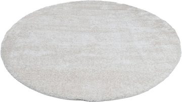 Hochflor-Teppich Malin, Home affaire, rund, Höhe: 43 mm, Uni-Farben, leicht glänzend, besonders flauschig durch Mikrofaser