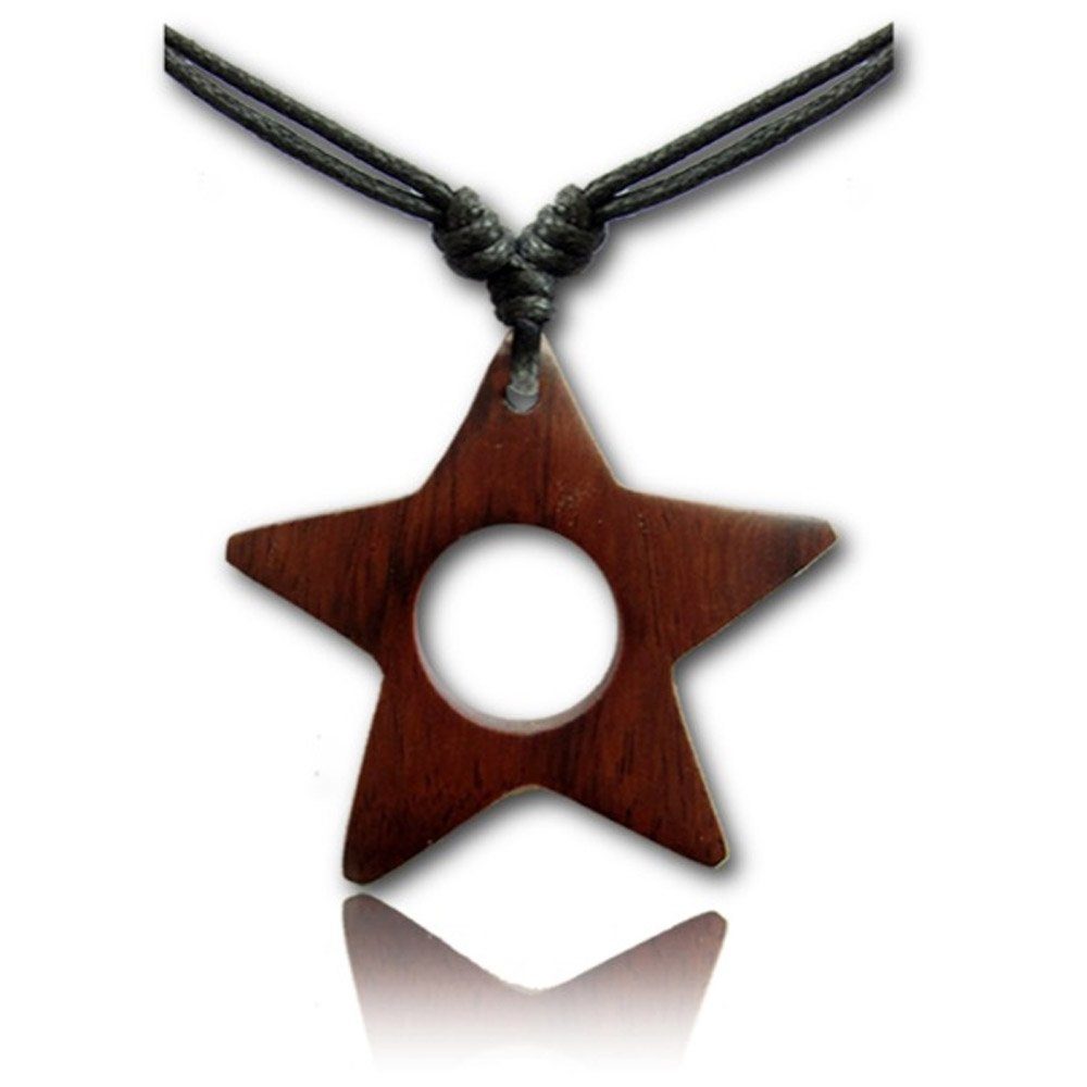 viva-adorno Kette mit Anhänger Halskette Holzanhänger günstig online kaufen