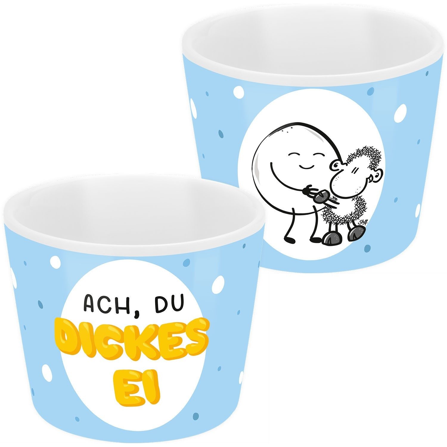 Sheepworld Eierbecher Eierbecher Porzellan Ø 5,2cm H 4,3cm Geschenk Sheepworld DICKES EI