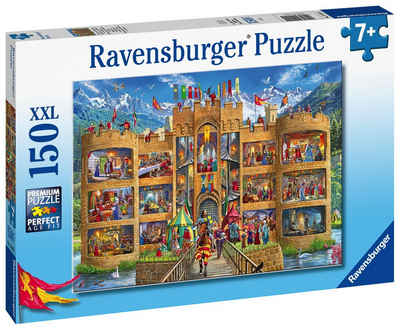 Ravensburger Puzzle 150 Teile Ravensburger Kinder Puzzle XXL Blick in die Ritterburg 12919, 150 Puzzleteile