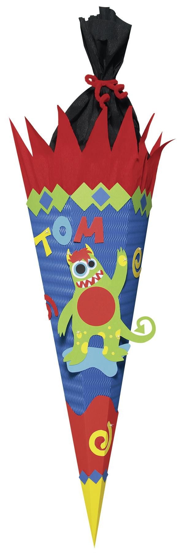 URSUS Schultüte URSUS Schultüten-Bastelset Monster - 68cm, Verschluss Krepp