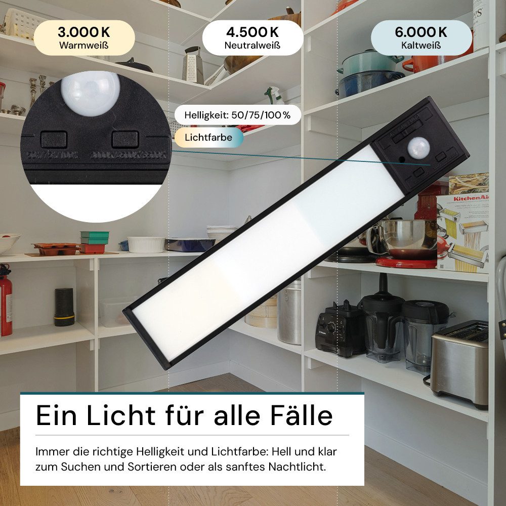 LUXULA LED Unterbauleuchte LUXULA LED Unterbauleuchte 20 cm 2 W CCT einstellbar Schwarz, LED fest integriert, Farbwechsler – Bild 4 von 5