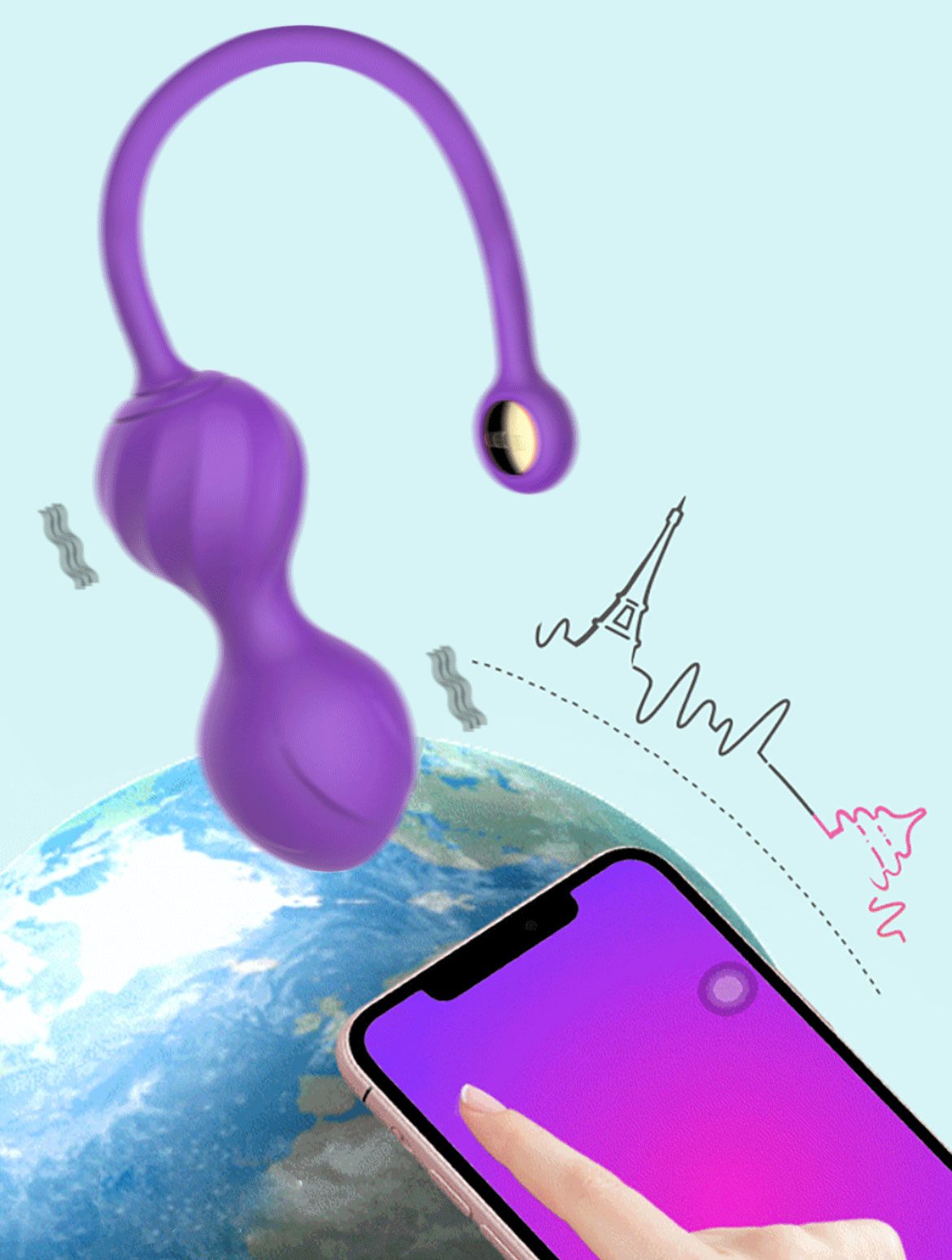 denu-shop Beckenbodentrainer Beckenboden Trainer Damen Silikon Beckenbodenkugel, Packung, 1-tlg., 1, Kräftigung der Becken- und Unterleibsmuskulatur