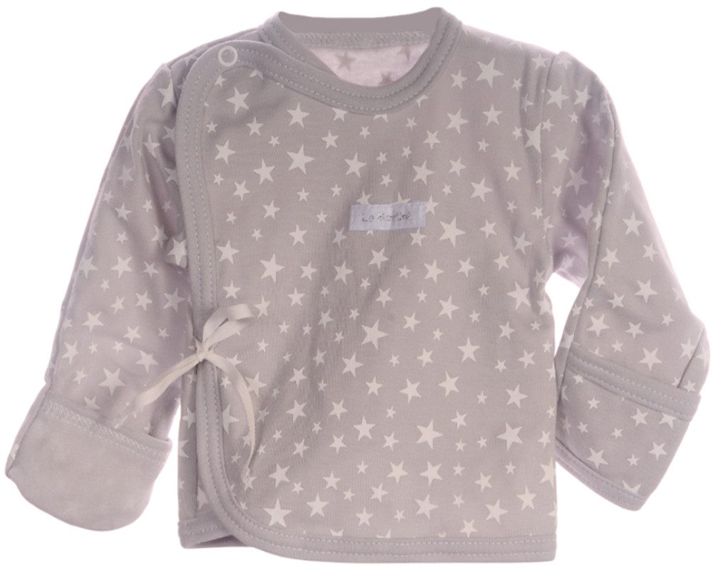 La Bortini Wickelshirt Baby Wickelhemdchen mit Sternchen Flügelshirt für Neugeborene aus reiner Baumwolle, 44 50 56 62 68