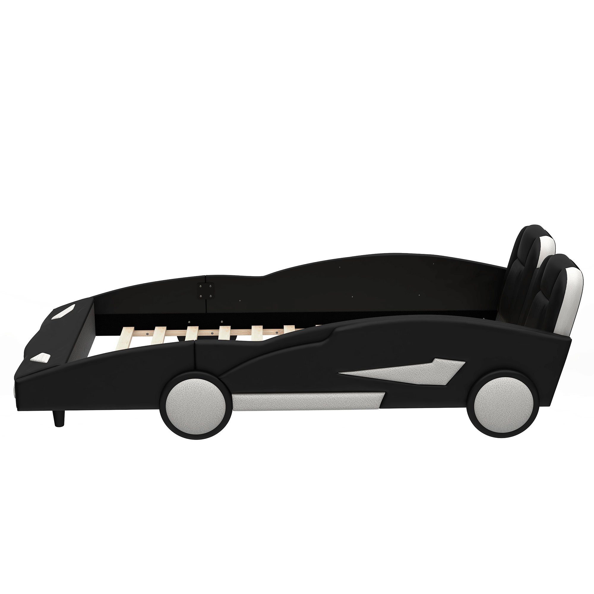 Polsterbett schwarz Auto-Modellbett HAUSS KInderbett Kinderbett 200 SPLOE Matratze ohne Einzelbett (90 x cm), Flachbetten