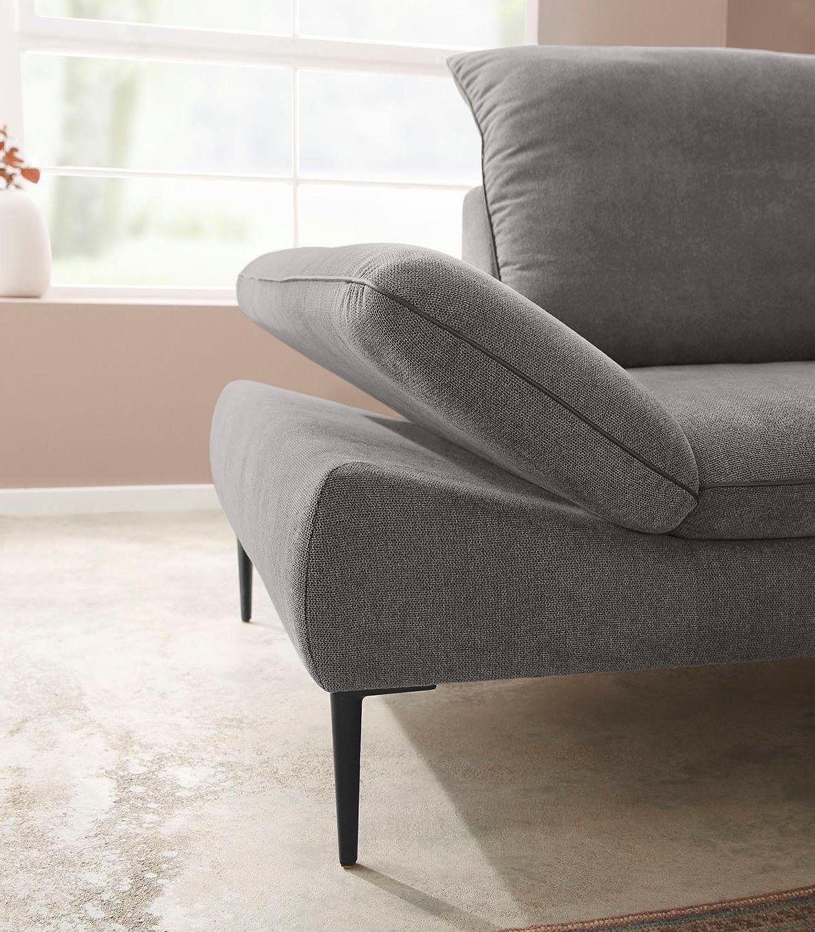 W.SCHILLIG Ecksofa enjoy&MORE, Designsofa, elegant und bequem, L-Form, Sitztiefenverstellung, Füße schwarz pulverbeschichtet, Breite 294 cm
