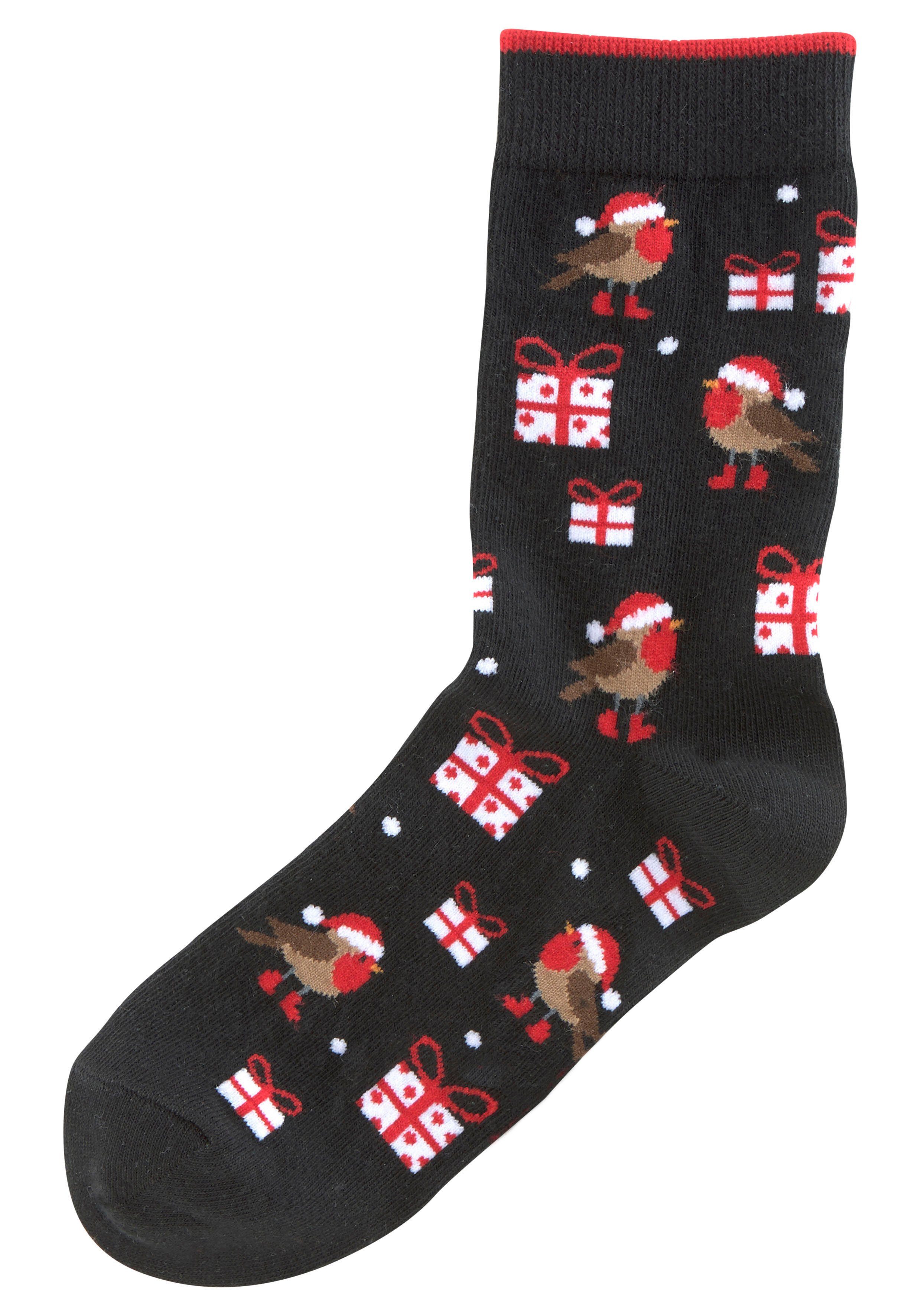 H.I.S Socken (Packung, 3-Paar) mit lustigen Weihnachtsmotiven