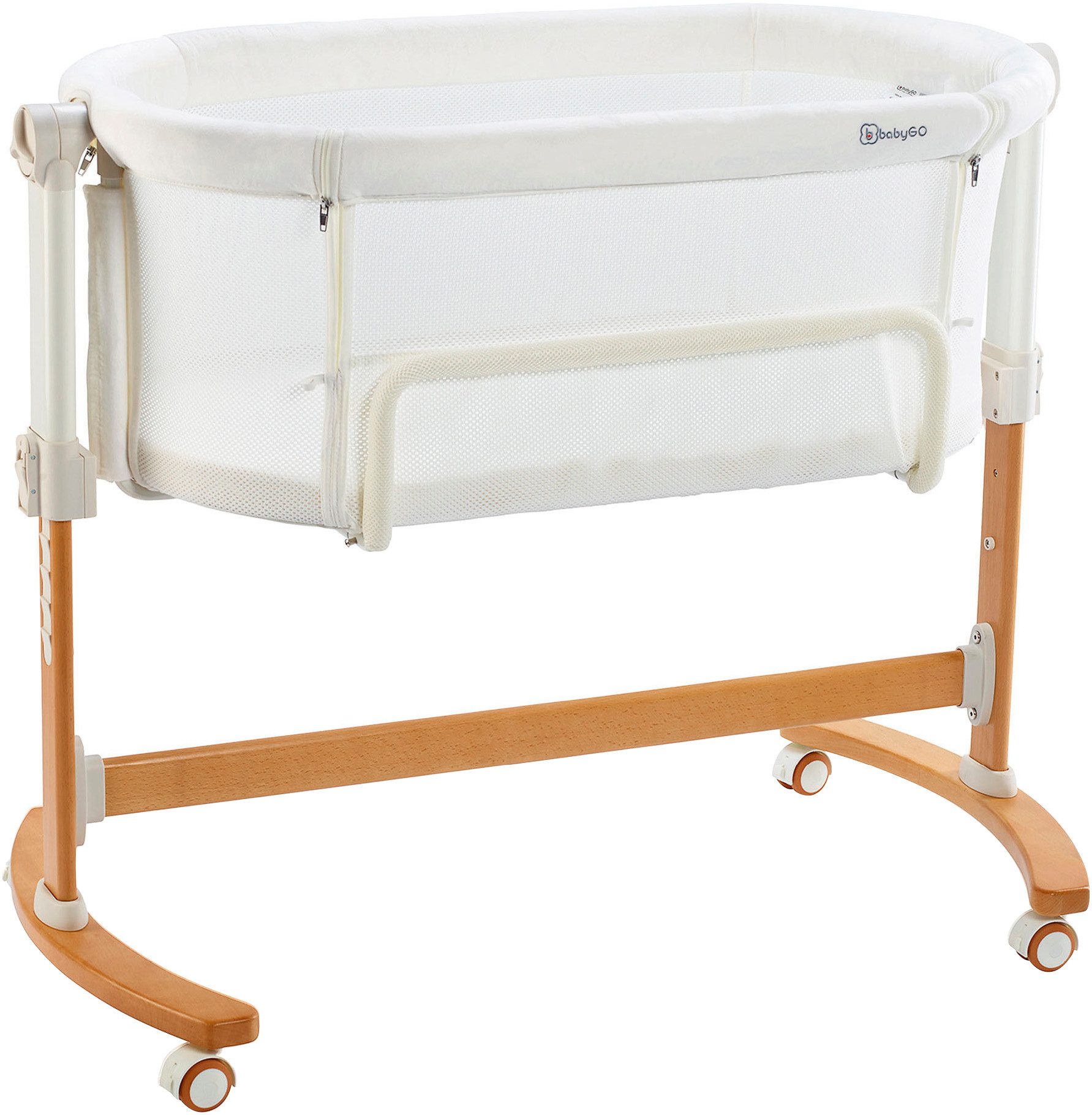 BabyGo Beistellbett Amila, beige white, mit Schaukelfunktion günstig online kaufen