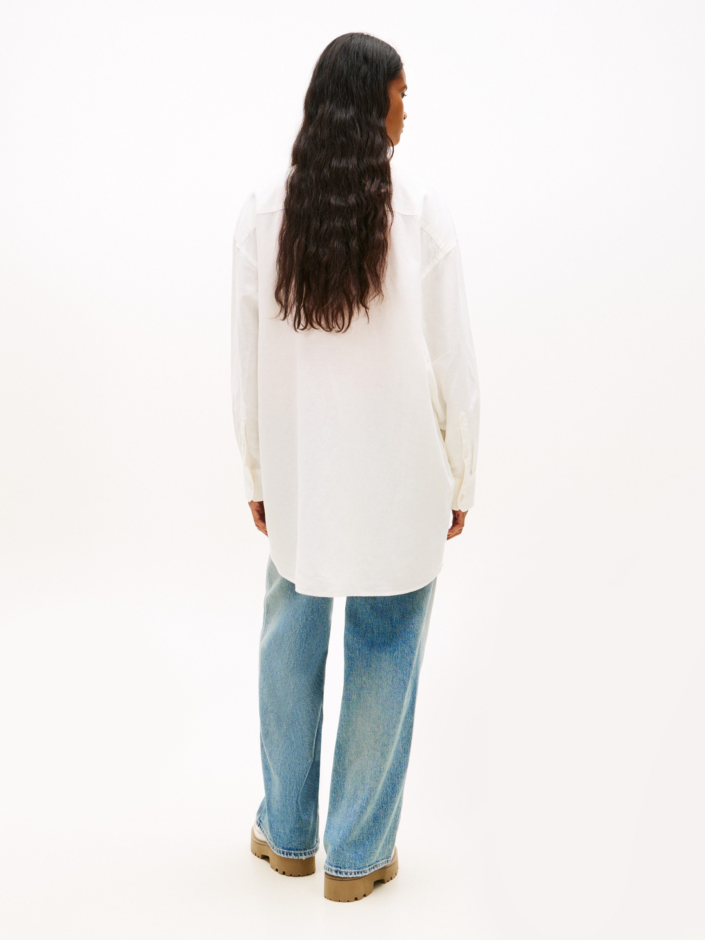Tommy Jeans Hemdblusenkleid TJW LINEN SHIRT DRESS EXT Oversized, mit Knopfleiste