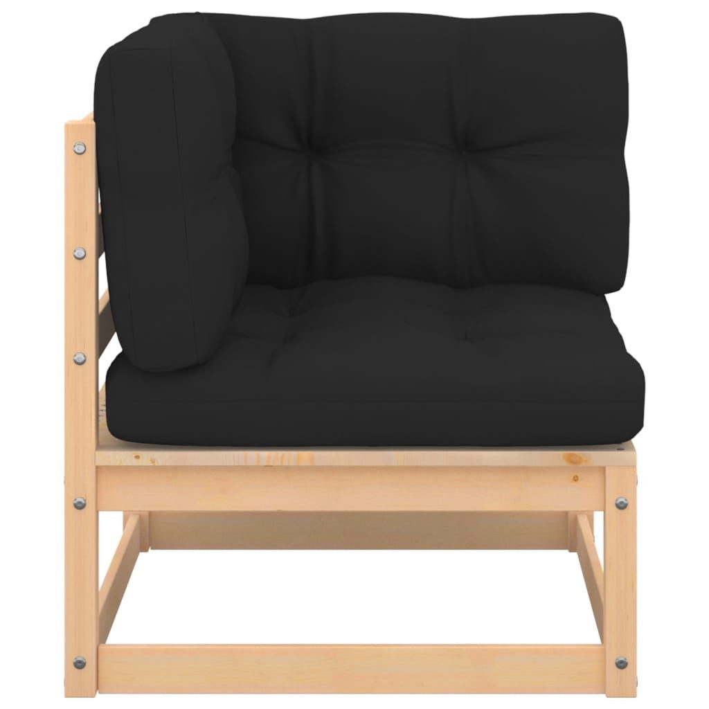 furnicato Garten-Essgruppe Garten-Lounge-Set aus massivem Kiefernholz 70x70x67 cm Anthrazit, (1-tlg), Stabile Sitzgruppe mit bequemen Kissen für die Terrasse