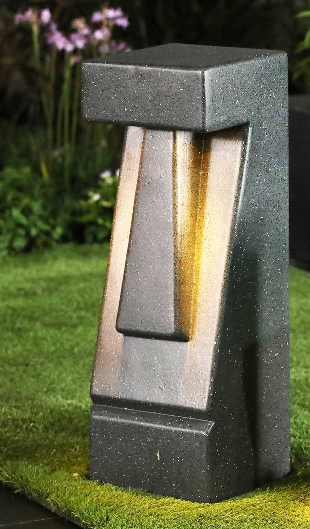 Arnusa LED Solarleuchte Gartenfigur Moai Statue Solarlampe Garten Deko Figur beleuchtet, LED fest integriert, warmweiß