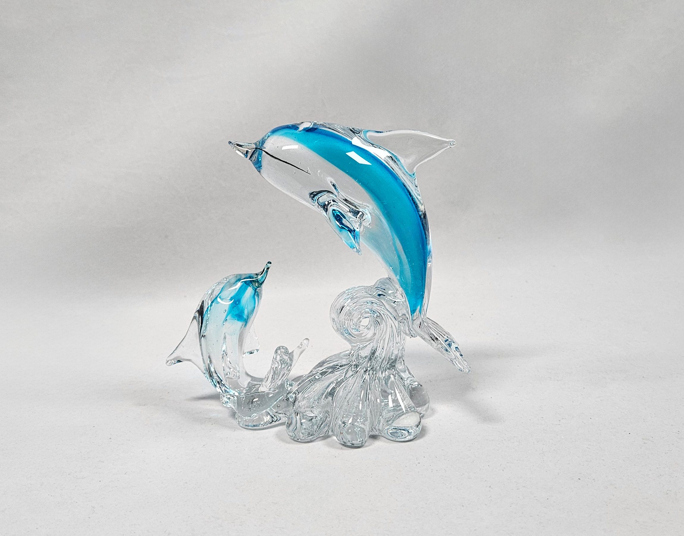 Yudu Tierfigur Glasfigur Delfine aus Glas Dekorative Tierfigur