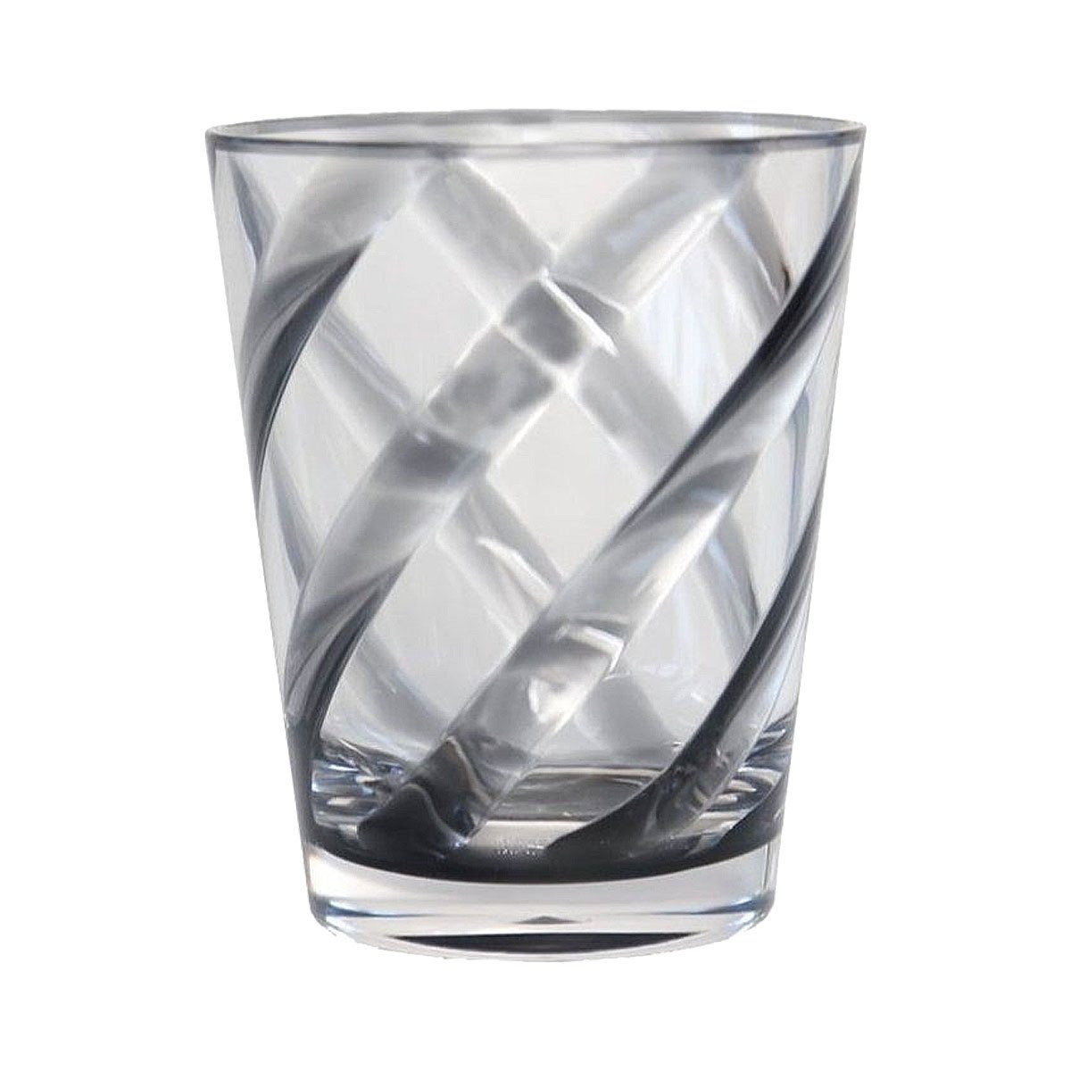 Kiom Becher Trinkglas Acryl 9x11 Transparent, Kunststoff Spirale Black