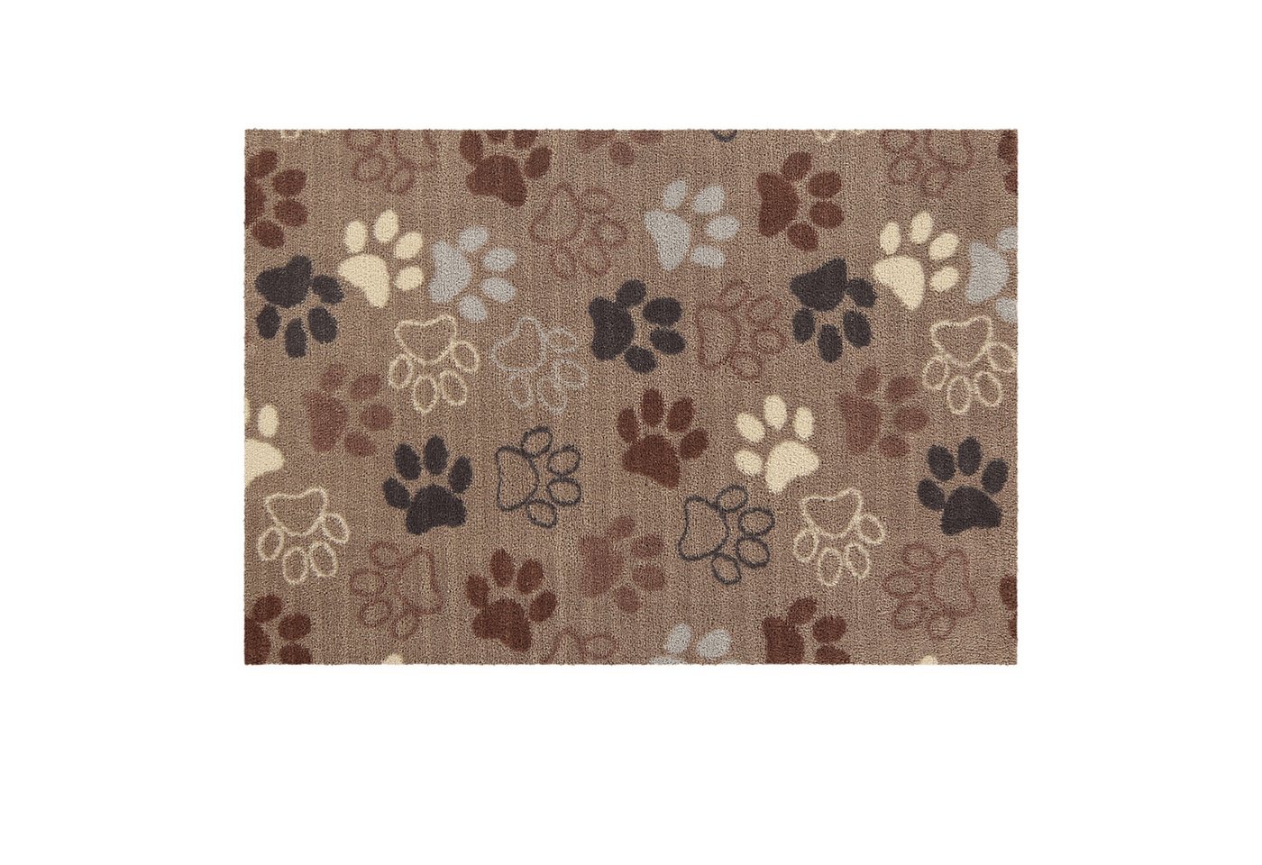 akzente Fußmatte Feel Paw Pattern, Rechteckig, Höhe: 6 mm, 70x100 cm, Polyester, Latex, rutschfest, saugfähig, Schmutzfänger