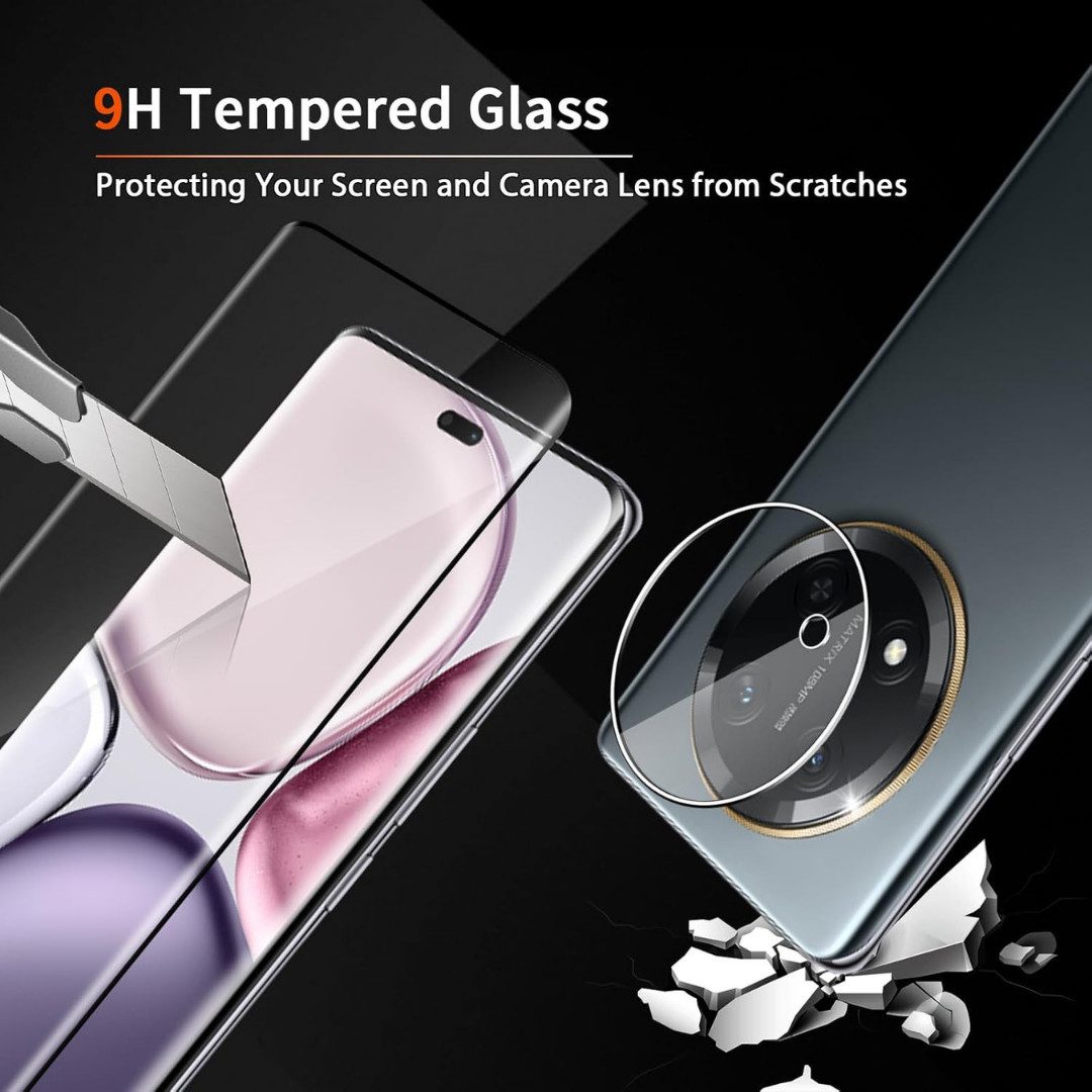 SmartUP Displayschutzglas 2X Schutzglas für Honor Magic 7 Lite Panzerfolie Display Kamera Full für Honor Magic 5 Lite, 9H Hartglas – Bild 2 von 5