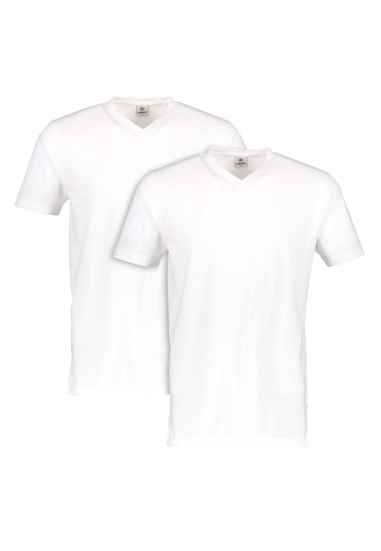 LERROS T-Shirt T-Shirt LERROS V-Ausschnitt Doppelpack Weiß