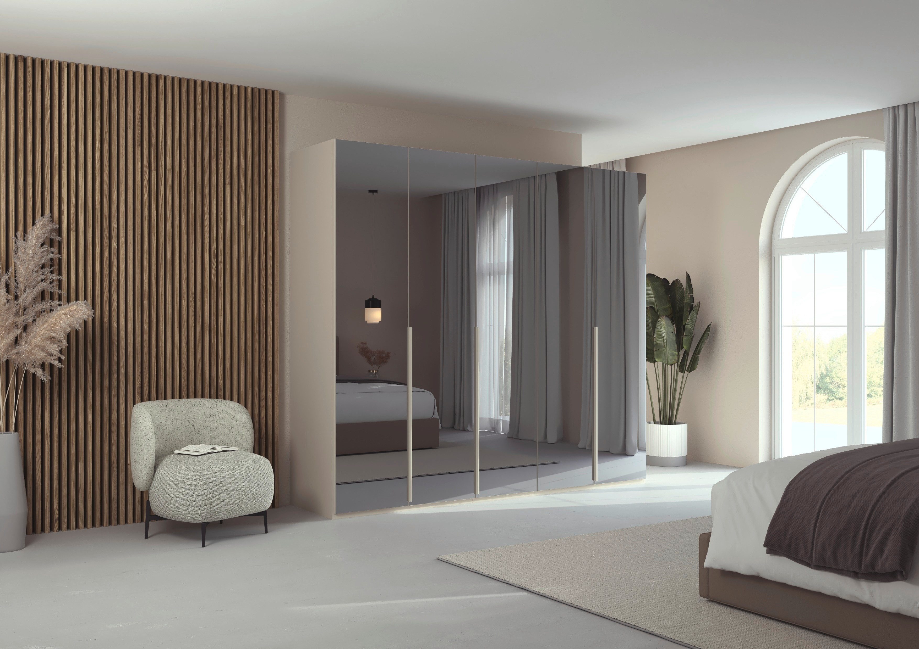 LeGer Home by Lena Gercke Kleiderschrank Schrank Garderobe Ankleide Schlafzimmer Flur SERINA Eyecatcher (3 verschiedene Ausstattungen BASIC/CLASSIC/PREMIUM (inkl. SOFT-CLOSE) in 6 Breiten (101 - 401 cm) mit Front Glas oder Dekor MADE IN GERMANY