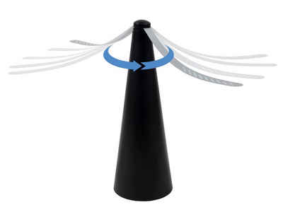 Spetebo Fliegenwedler Fliegenwedler schwarz - 26 cm - Insekten Abwehr, Stück 1-tlg., Insektenvertreiber, Insekten Abwehr Ventilator Batterie betrieben