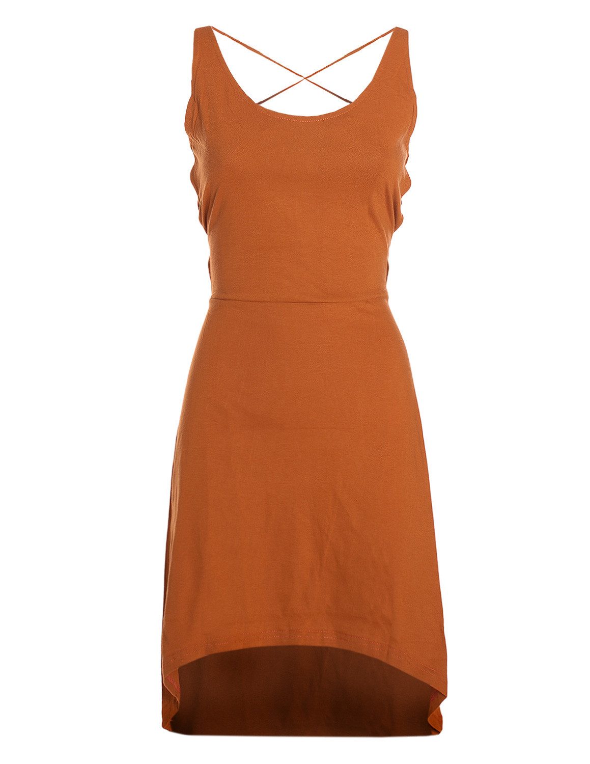 Vishes Sommerkleid Damen Rückenfrei Schnürung Asymmetrisch Baumwolle Alternative Mode, Boho, Hippie, Ethno, Festival