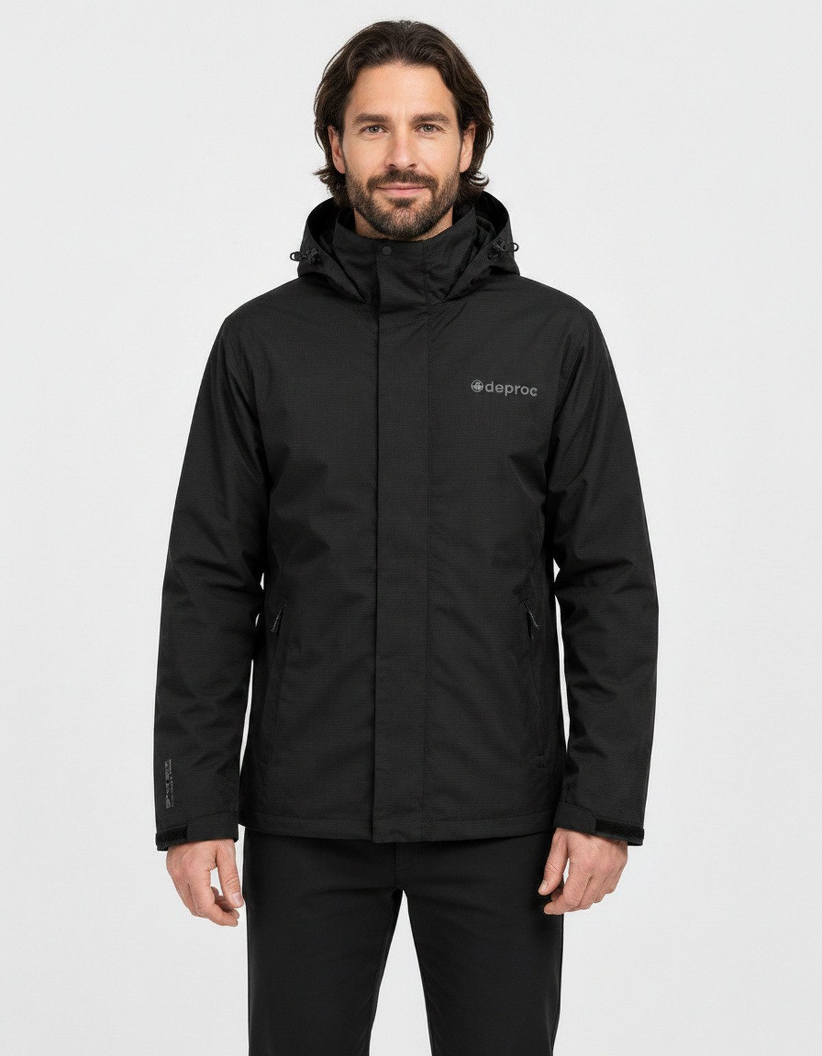 DEPROC Active Funktionsjacke LAVAL MEN II Outdoorjacke Wanderjacke Regenjacke abnehmbare Kapuze