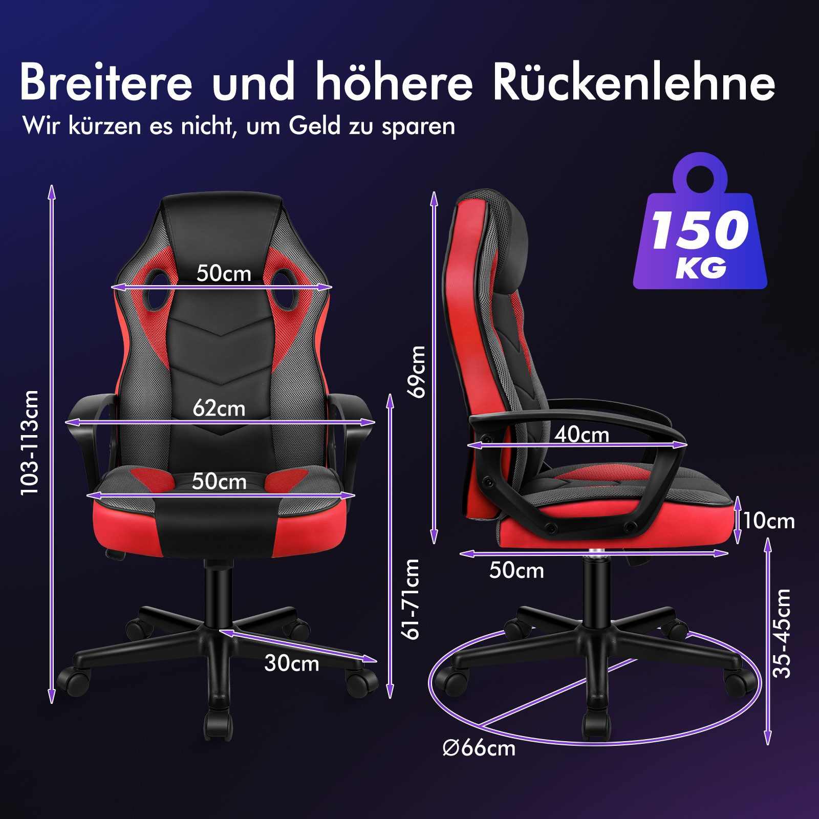 ALFORDSON Bürostuhl Racing Schreibtischstuhl, Drehbarer PC-Gaming-Stuhl (1 günstig online kaufen