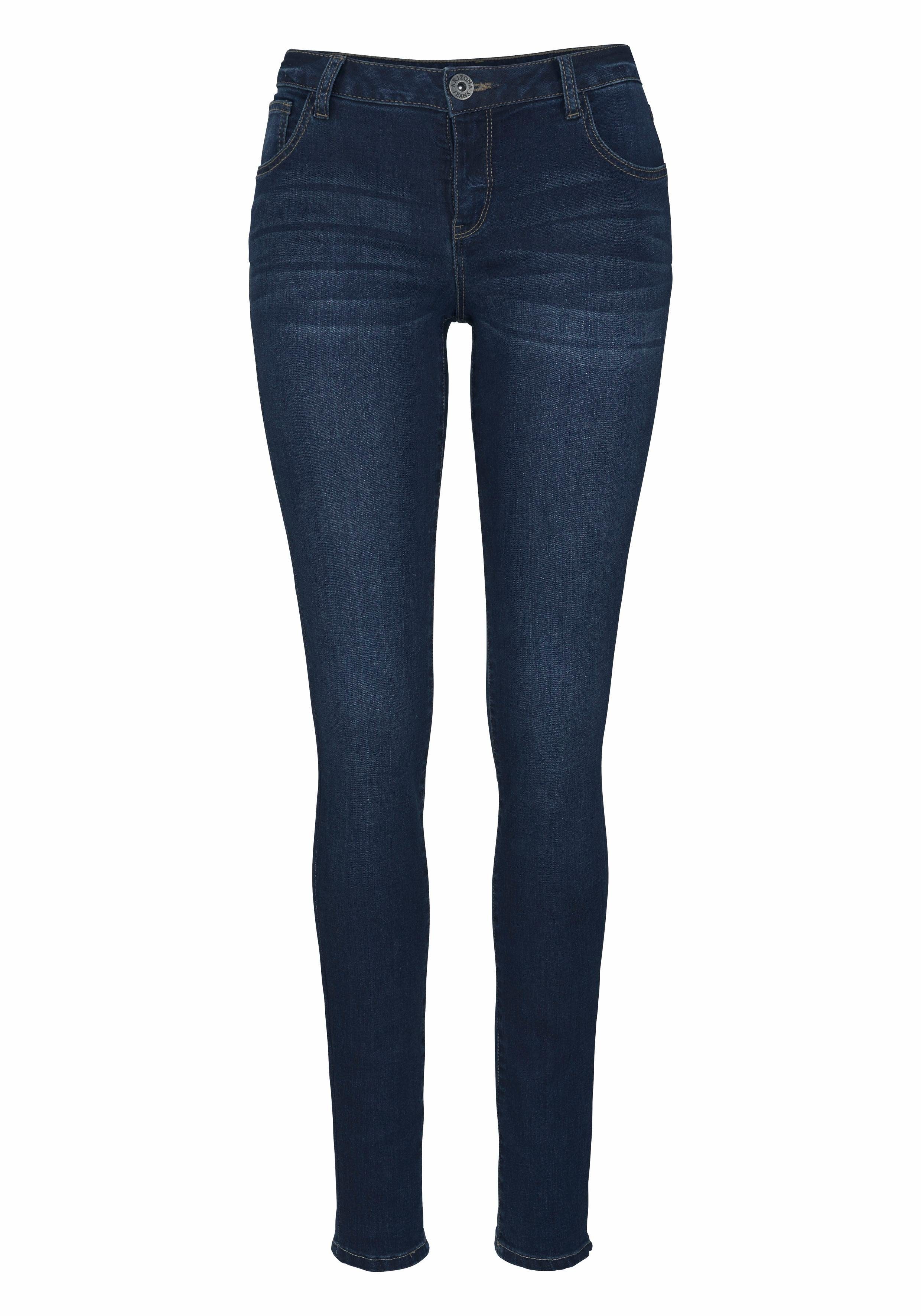 Arizona Skinny-fit-Jeans Ultra-Stretch Mid dark-blue-used Waist