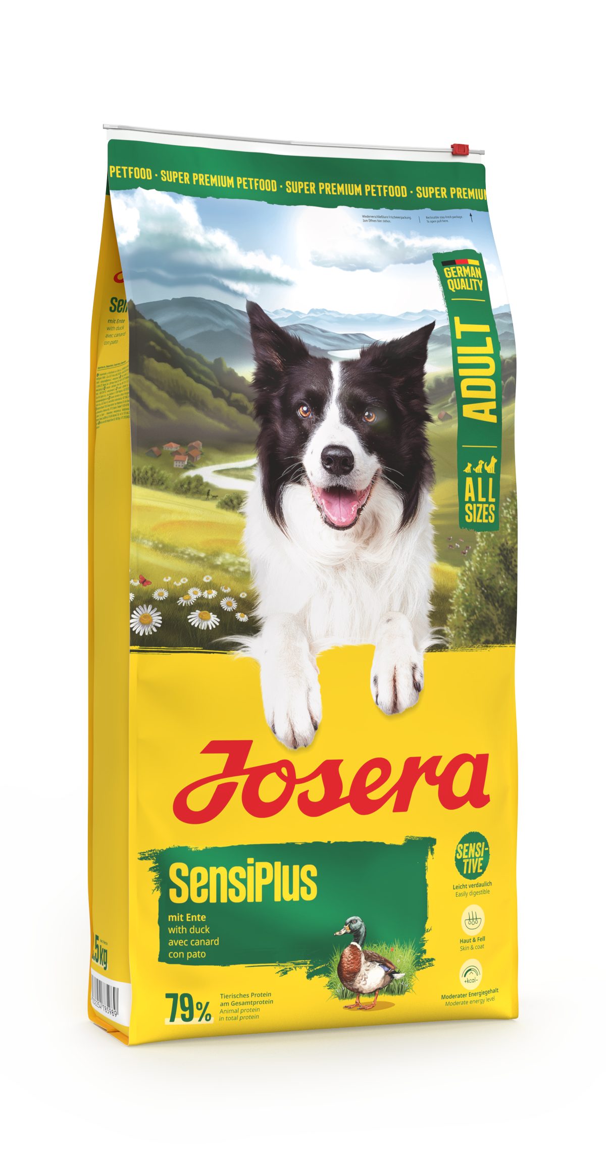 Josera SensiPlus 12,5kg, Trockenfutter für: Hunde, Adult All Size, für ausgewachsene Hunde aller Größen