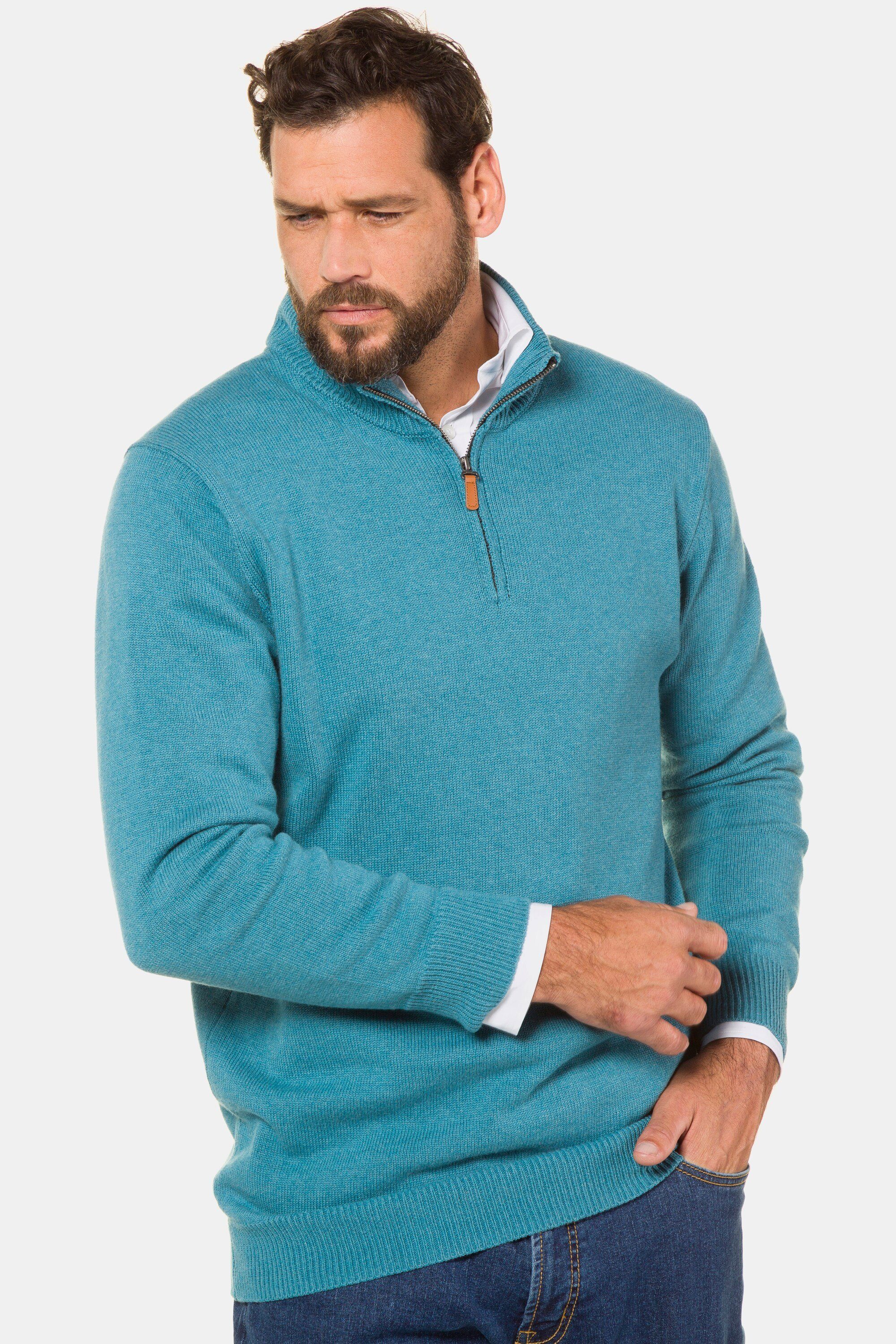Rundhalspullover bis 7XL Troyer aus Strick Pullover mit Stehkragen