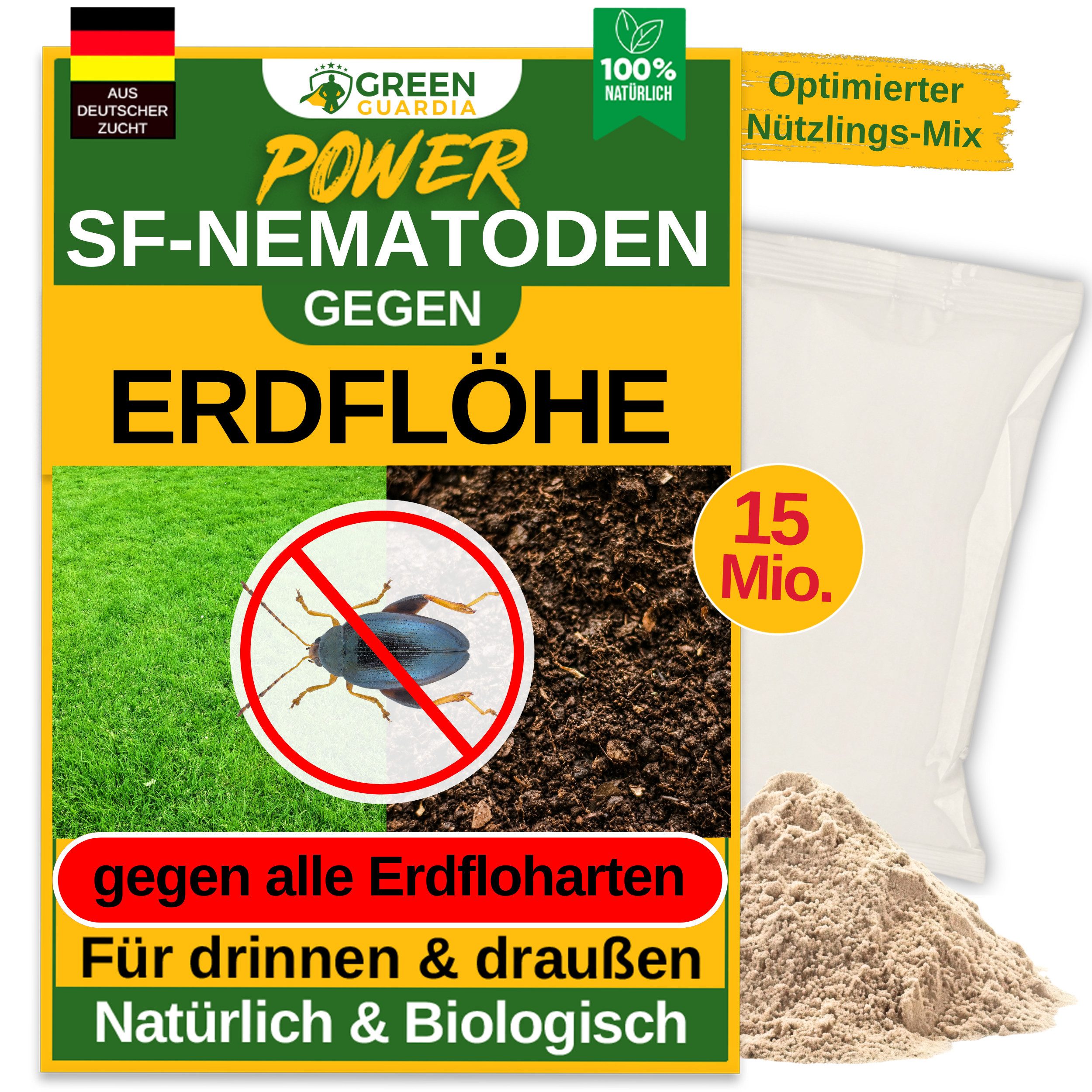 Insektenvernichter SF-Nematoden gegen Erdflöhe - 100% natürlich und chemiefrei
