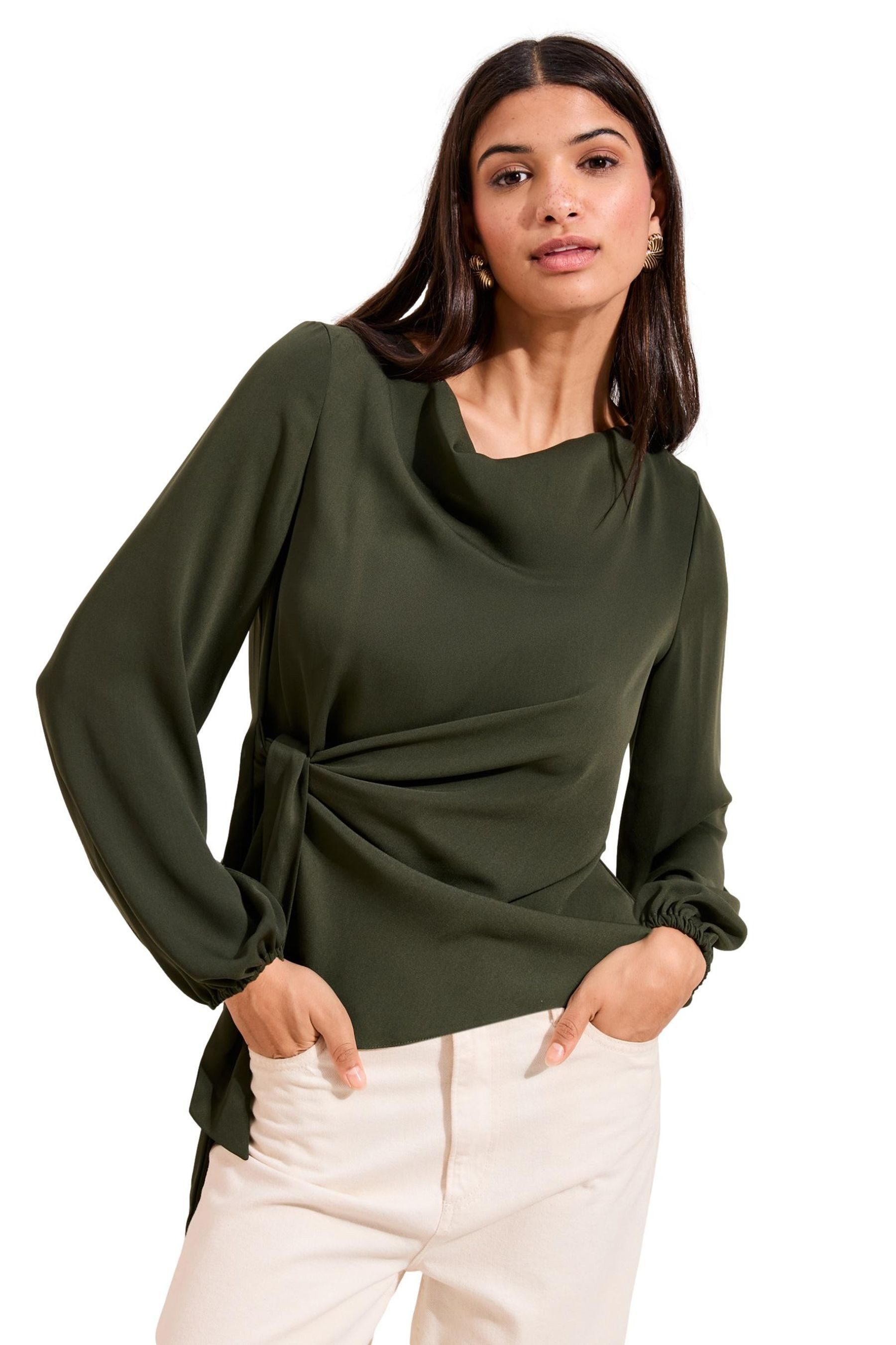 Langarmbluse Friends Like These Bluse mit seitlichem Bindeband