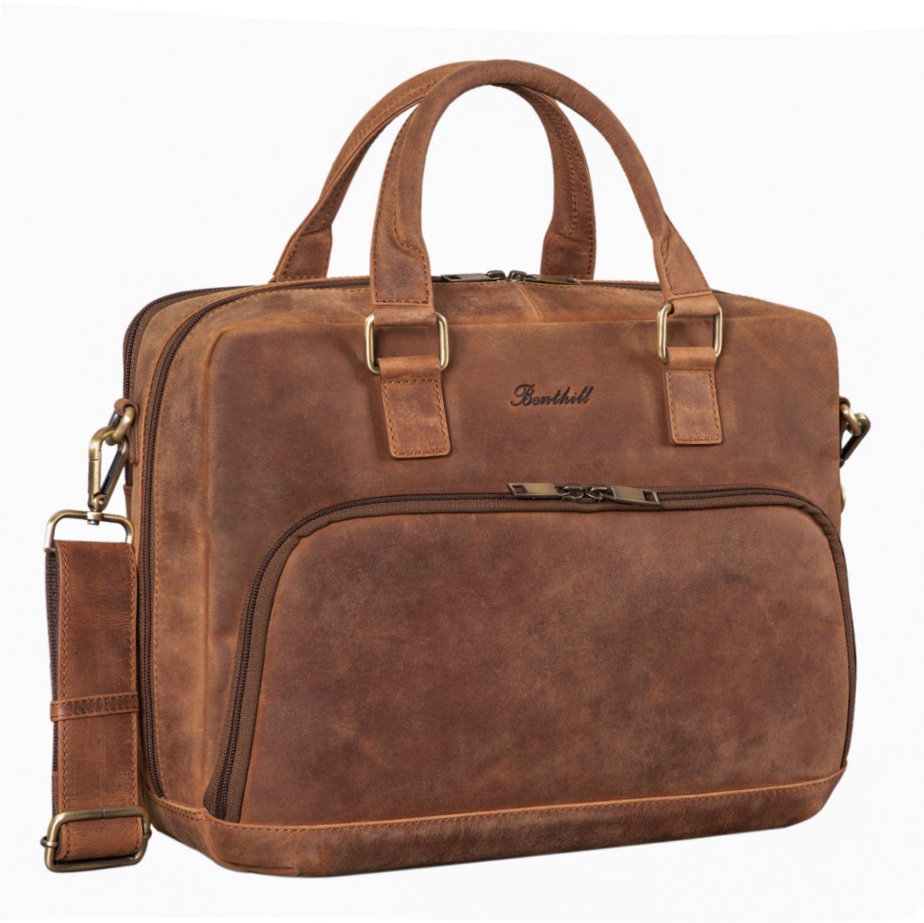 Benthill Aktentasche Echt Leder Laptoptasche Notebooktasche Umhängetasche L günstig online kaufen