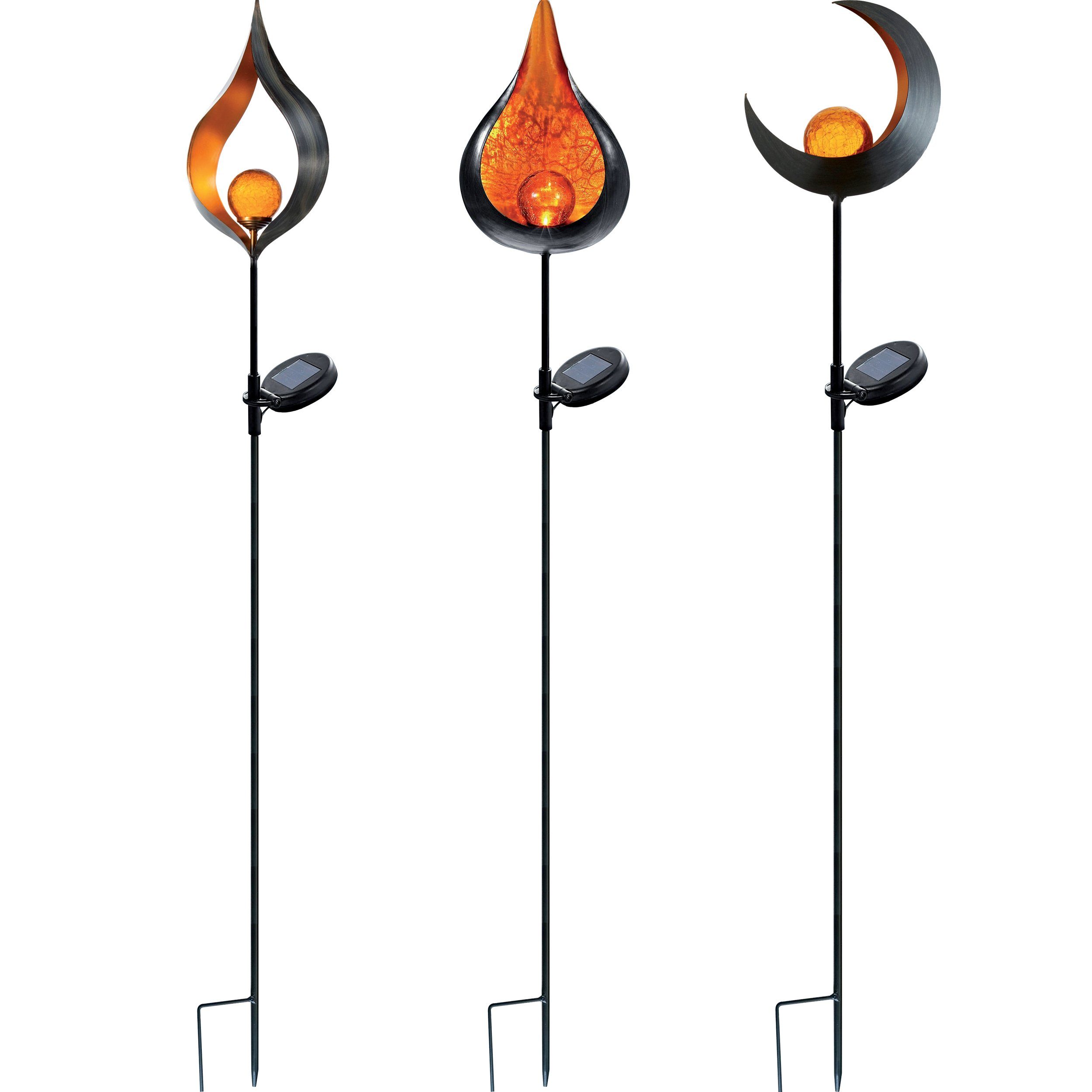 BONETTI LED Solarleuchte 3er Set Gartenstecker günstig online kaufen