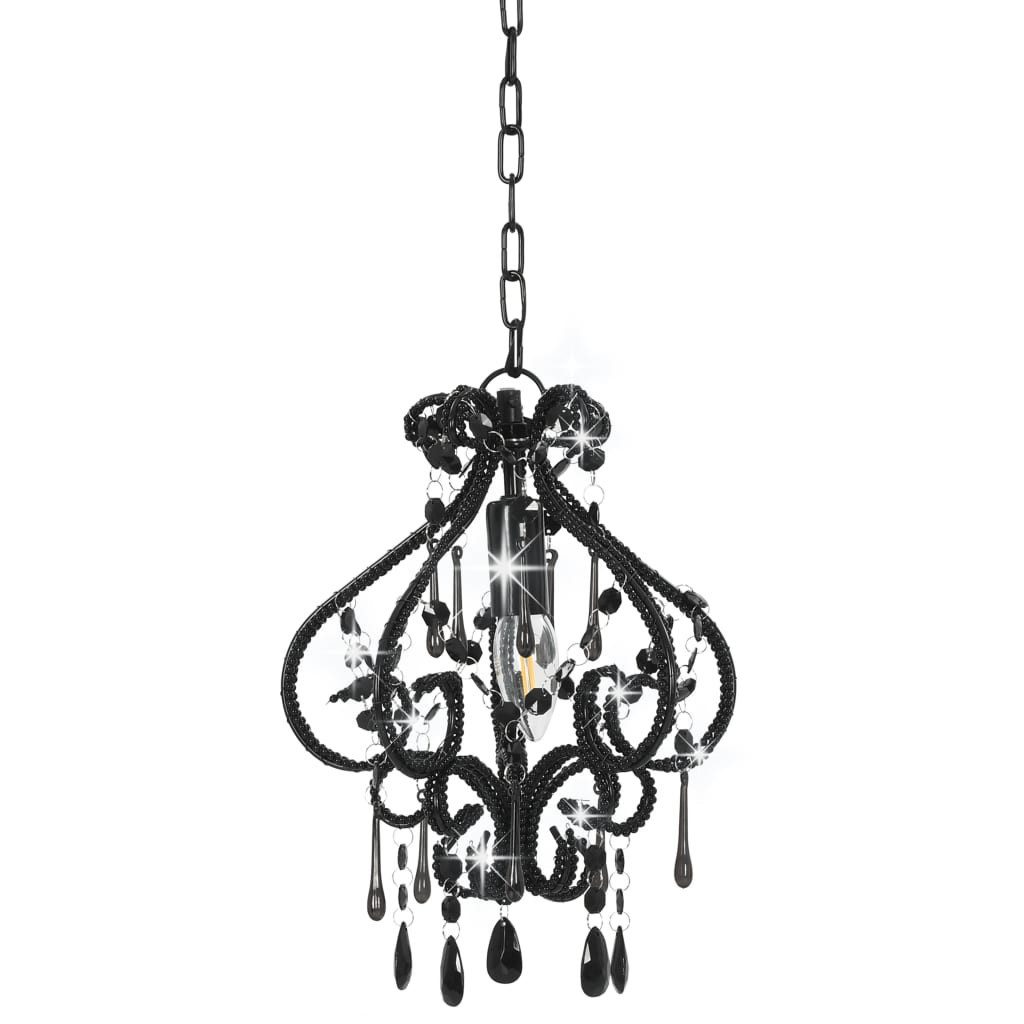 vidaXL Deckenleuchten NA Lampe Kronleuchter Leuchter Deckenlampe Hängelampe mit Perlen Schwa – Bild 2 von 5
