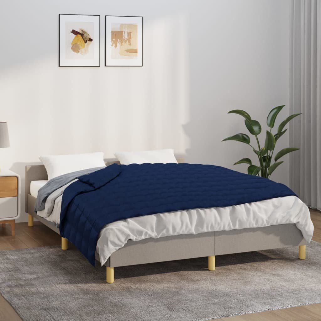 vidaXL Bettüberwurf Gewichtsdecke Blau 135x200 cm 6 kg Stoff