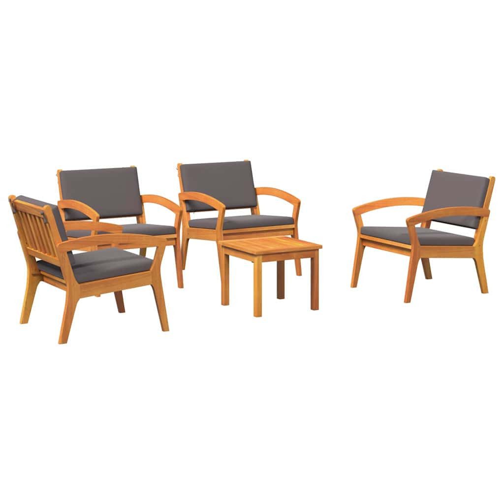 vidaXL Gartenlounge-Set Bistrogarnitur 5 Stk. Braun Polyester, (5-tlg)