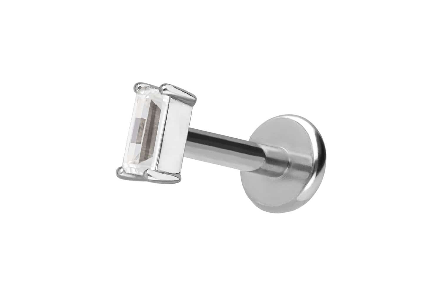 PIERCINGLINE Piercing-Set Titan Labret mit Innengewinde + 925er Silber Aufsatz (Labrets, 1-tlg)