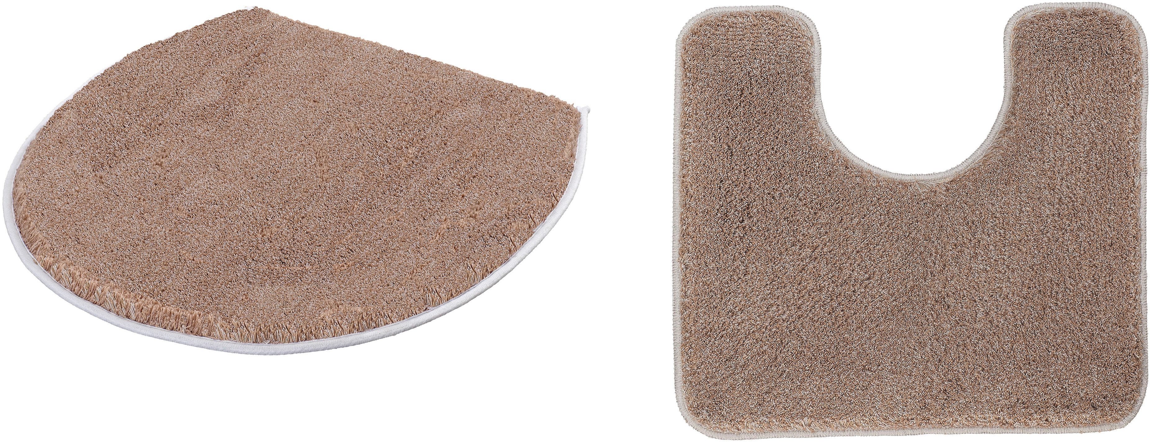 Kleine Wolke Badematte RELAX, Badvorleger, Badezimmer Teppich, Höhe 30 mm, rutschhemmend beschichtet, fußbodenheizungsgeeignet, Polyacryl, 2-tlg. Stand-WC Set, Badteppich, meliert, rechteckig, rund & als Set erhältlich